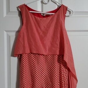 NWT 100% Silk Leon Max Limited Edition Red White Floral Asymmetrical Dress SZ 12